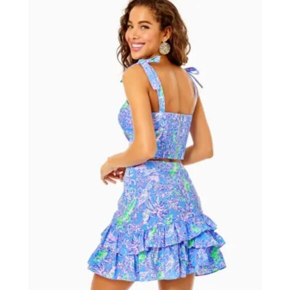 Lilly Pulitzer Rosalie Skirt Set Blue Peri The Turtle Package 8 - Picture 2 of 12